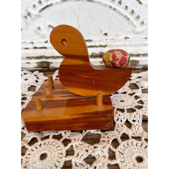 Unbranded Other - Vintage Wood Bird Scissor Holder, Pin Cushion Thread Spool sewing caddy